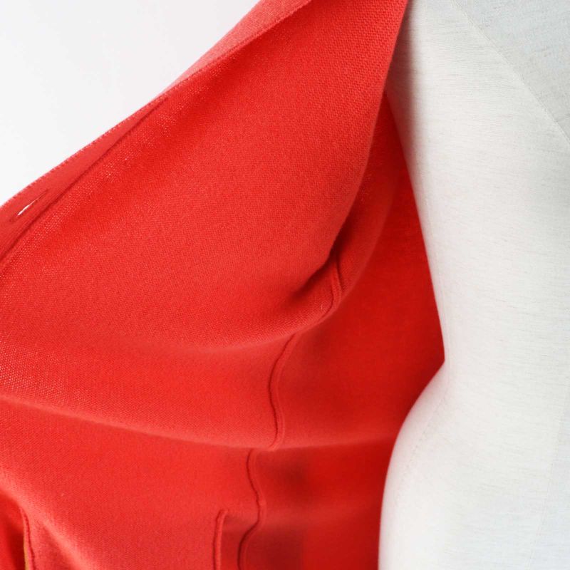 Hermes 20AW 100% Cashmere Serie Buttons Long Length Knitted Cardigan Orange 34