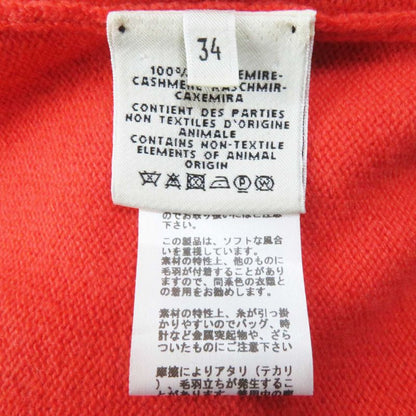 Hermes 20AW 100% Cashmere Serie Buttons Long Length Knitted Cardigan Orange 34