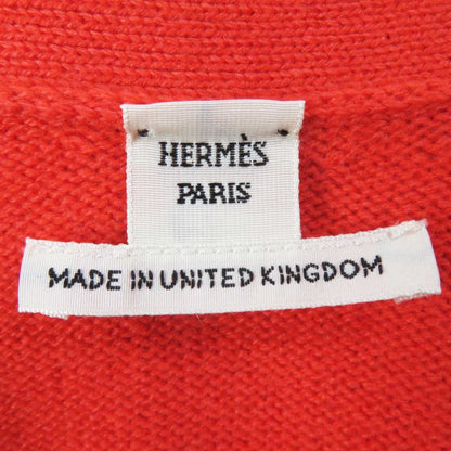 Hermes 20AW 100% Cashmere Serie Buttons Long Length Knitted Cardigan Orange 34