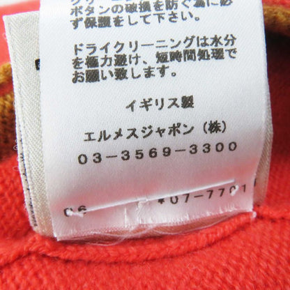 Hermes 20AW 100% Cashmere Serie Buttons Long Length Knitted Cardigan Orange 34