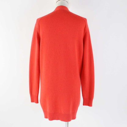 Hermes 20AW 100% Cashmere Serie Buttons Long Length Knitted Cardigan Orange 34