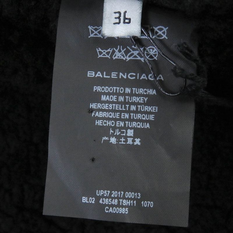 Balenciaga 17AW 436548 Bombardier Shearling Jacket Sheepskin Collar Logo
