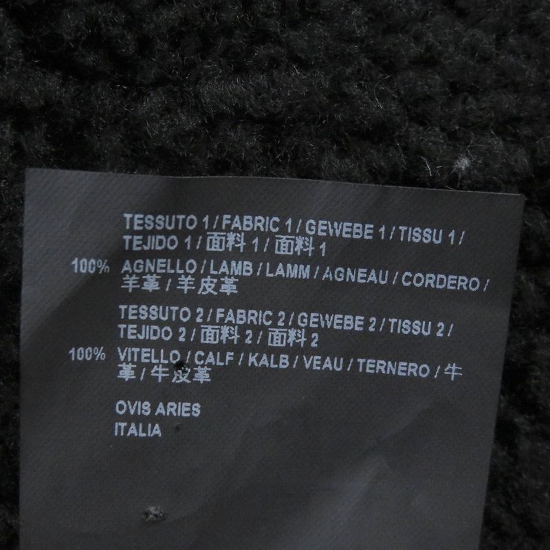 Balenciaga 17AW 436548 Bombardier Shearling Jacket Sheepskin Collar Logo