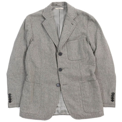 Hermes 2018 100% Wool Full Logo Lining Single Tailored Jacket With Padding Gray