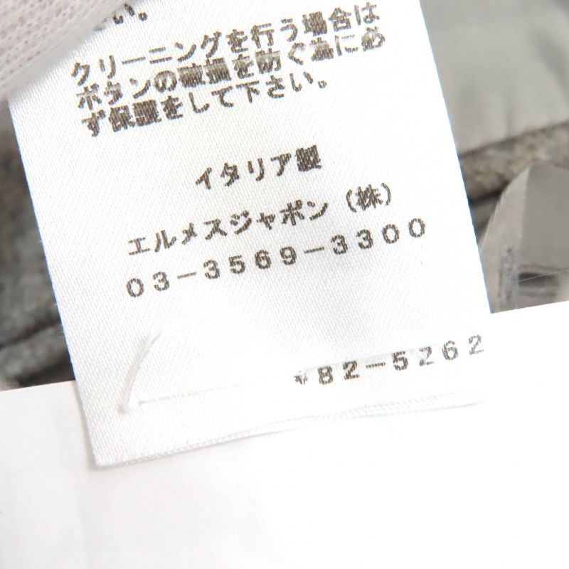 Hermes 2018 100% Wool Full Logo Lining Single Tailored Jacket With Padding Gray