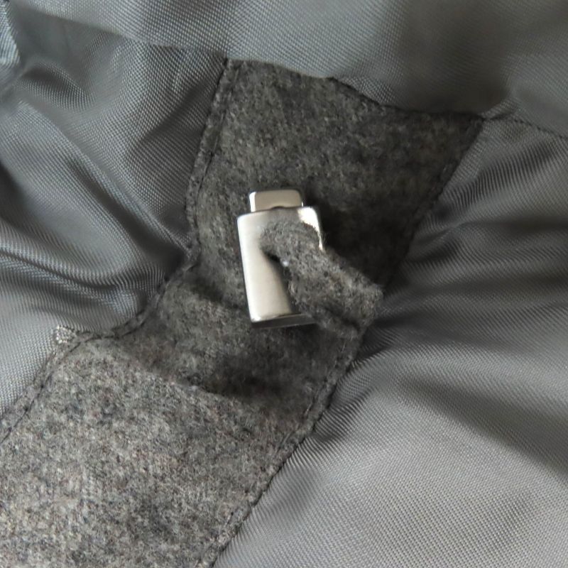 Hermes 2018 100% Wool Full Logo Lining Single Tailored Jacket With Padding Gray