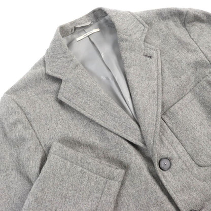 Hermes 2018 100% Wool Full Logo Lining Single Tailored Jacket With Padding Gray
