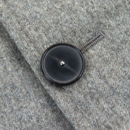 Hermes 2018 100% Wool Full Logo Lining Single Tailored Jacket With Padding Gray