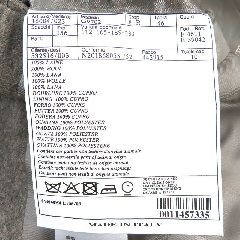 Hermes 2018 100% Wool Full Logo Lining Single Tailored Jacket With Padding Gray