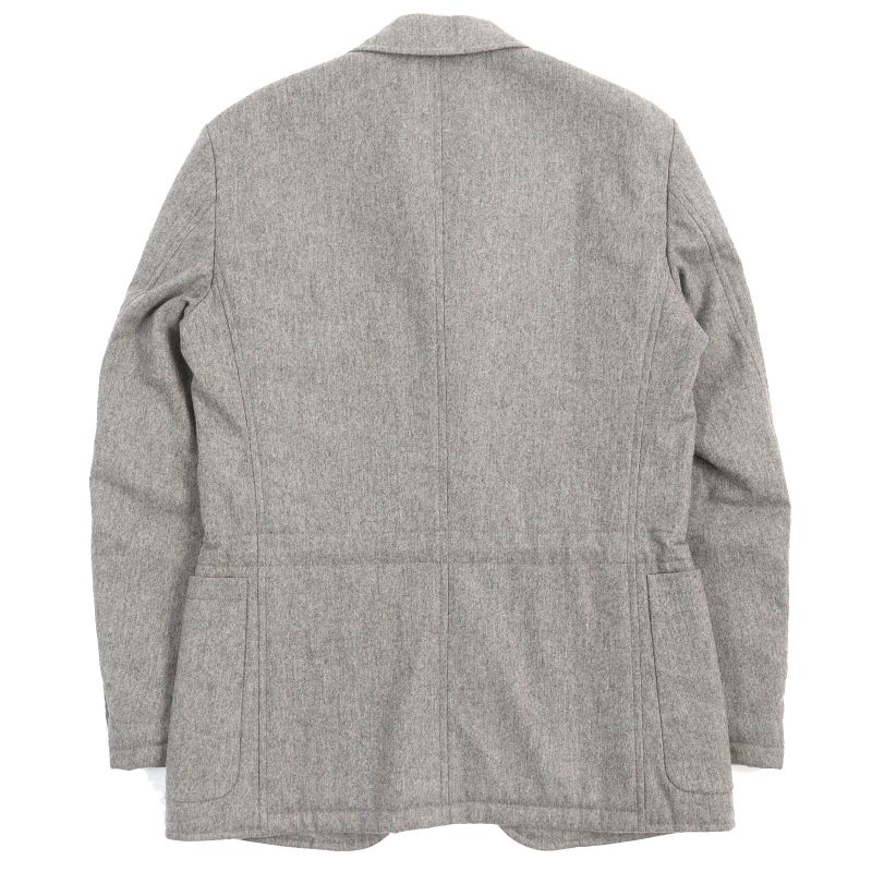 Hermes 2018 100% Wool Full Logo Lining Single Tailored Jacket With Padding Gray