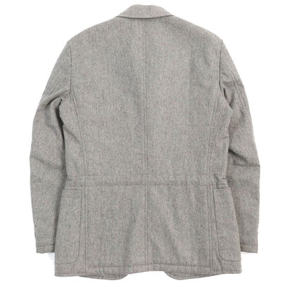 Hermes 2018 100% Wool Full Logo Lining Single Tailored Jacket With Padding Gray