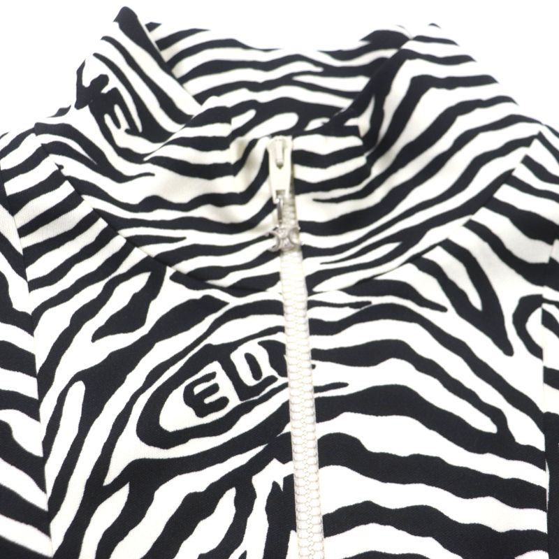 Celine 22AW 2y880426s Zebra Pattern Double Face Logo Embroidery Cotton Zip
