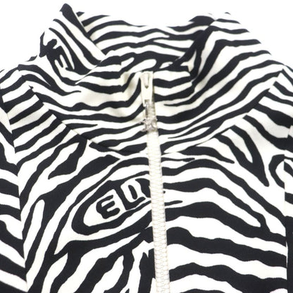 Celine 22AW 2y880426s Zebra Pattern Double Face Logo Embroidery Cotton Zip