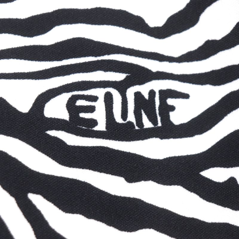 Celine 22AW 2y880426s Zebra Pattern Double Face Logo Embroidery Cotton Zip