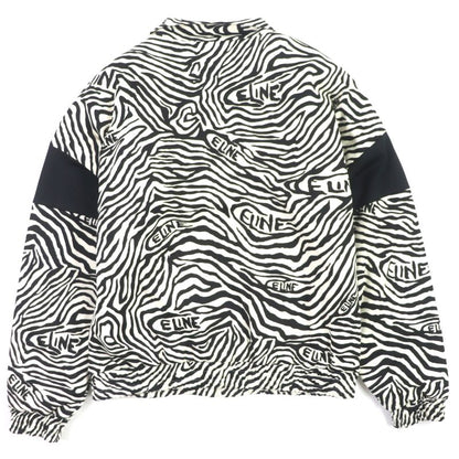 Celine 22AW 2y880426s Zebra Pattern Double Face Logo Embroidery Cotton Zip