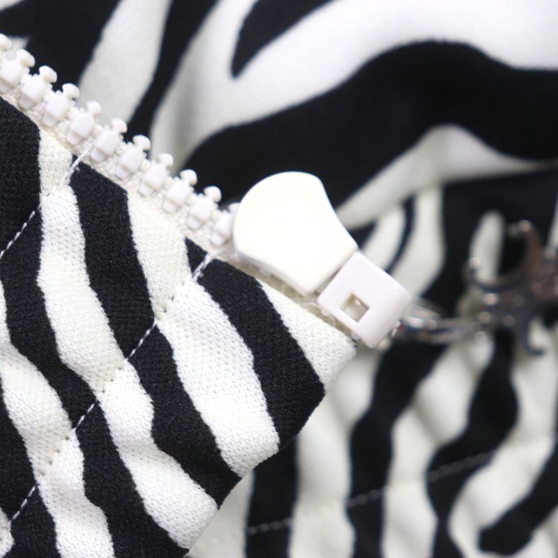 Celine 22AW 2y880426s Zebra Pattern Double Face Logo Embroidery Cotton Zip