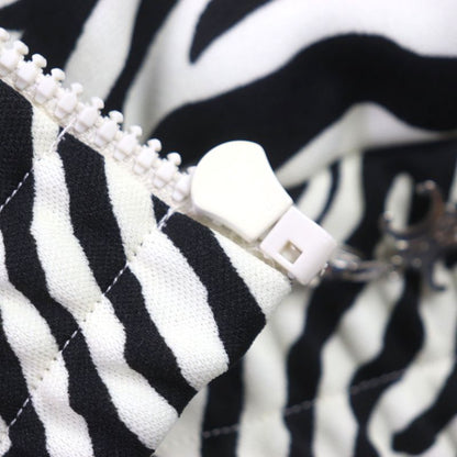 Celine 22AW 2y880426s Zebra Pattern Double Face Logo Embroidery Cotton Zip