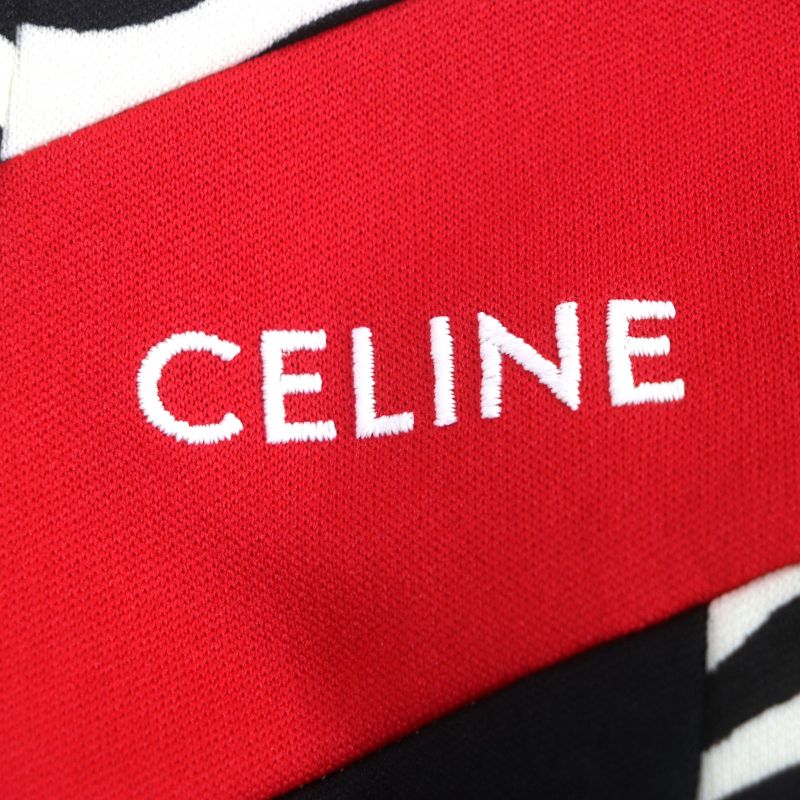 Celine 22AW 2y880426s Zebra Pattern Double Face Logo Embroidery Cotton Zip