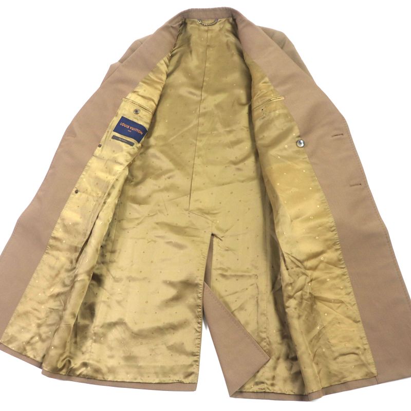  Louis Vuitton Hgc70e Plain Rainbow Poppy Dorothy Long Coat With Logo Buttons