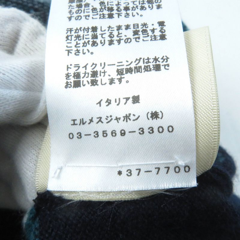 Hermes 23AW 3h2620dd Brides De Gala Tartan 100% Cashmere Crewneck Long Sleeve