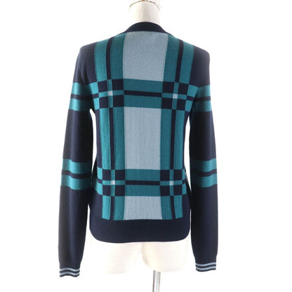Hermes 23AW 3h2620dd Brides De Gala Tartan 100% Cashmere Crewneck Long Sleeve