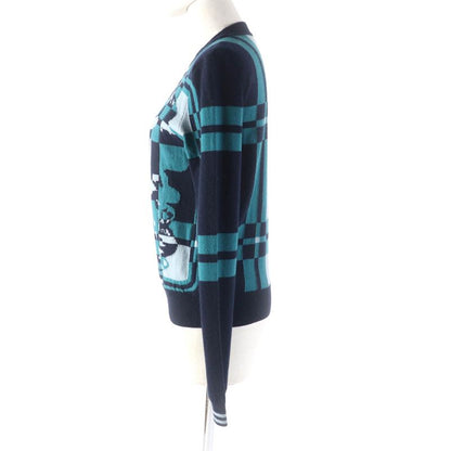 Hermes 23AW 3h2620dd Brides De Gala Tartan 100% Cashmere Crewneck Long Sleeve