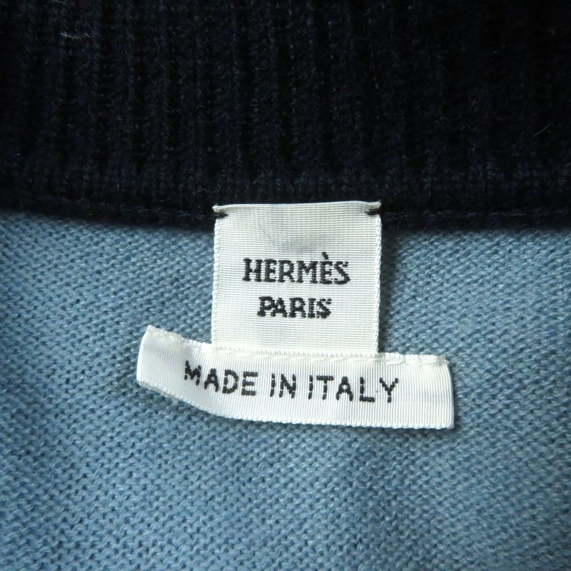 Hermes 23AW 3h2620dd Brides De Gala Tartan 100% Cashmere Crewneck Long Sleeve