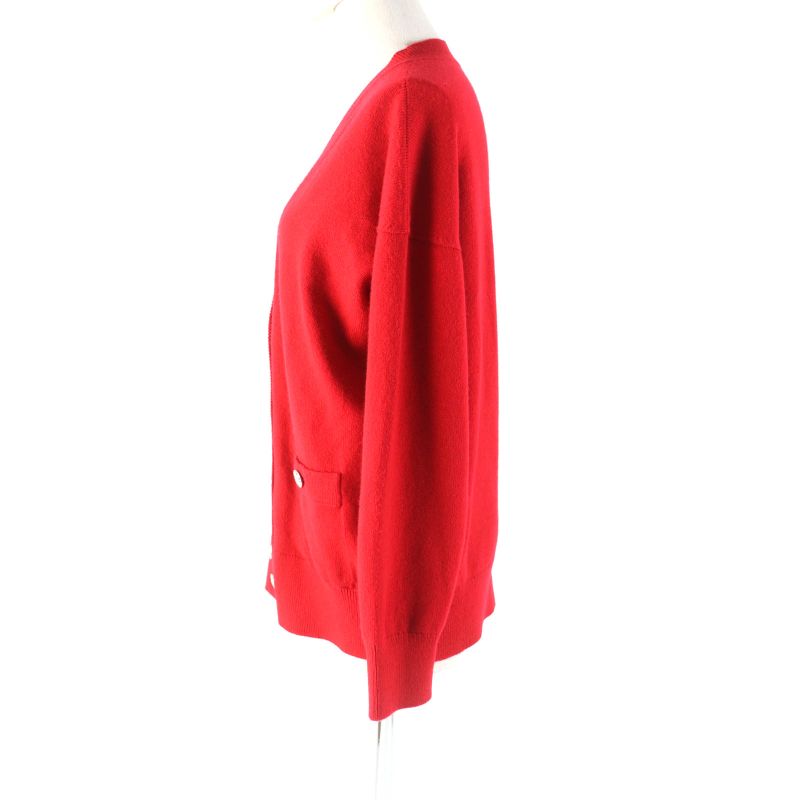 CHANEL P74231 100% Cashmere Coco Mark V-neck Long Sleeved Cardigan With Bijoux