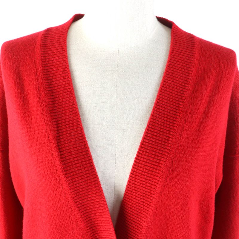 CHANEL P74231 100% Cashmere Coco Mark V-neck Long Sleeved Cardigan With Bijoux
