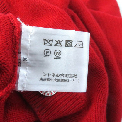 CHANEL P74231 100% Cashmere Coco Mark V-neck Long Sleeved Cardigan With Bijoux