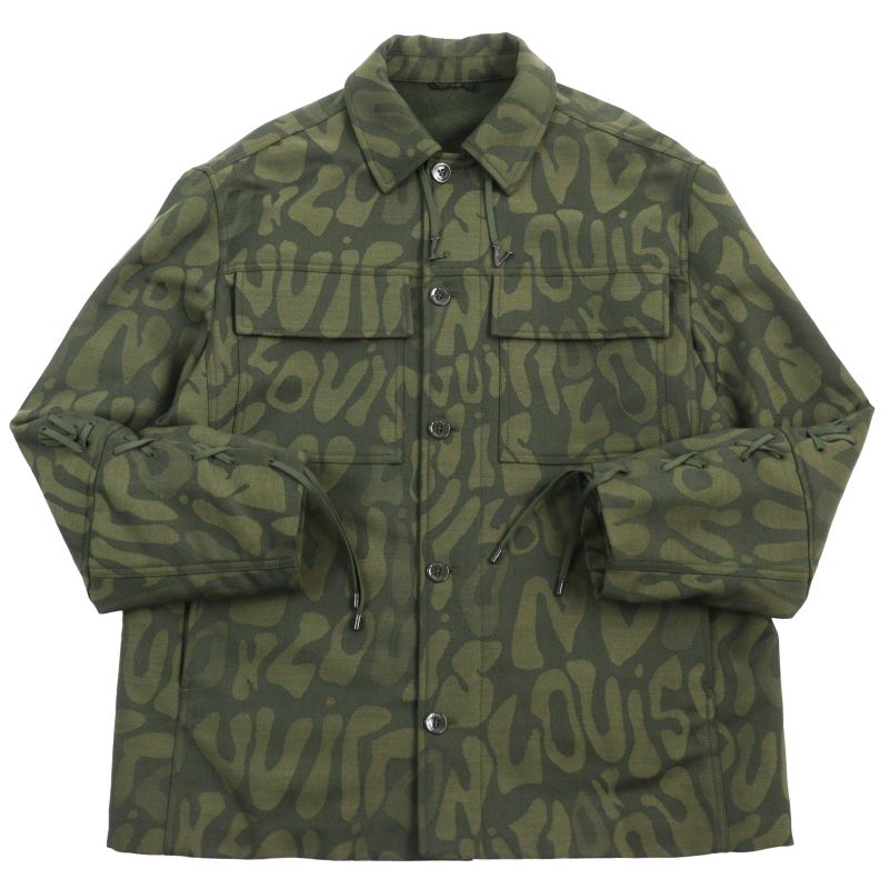 Louis Vuitton 23SS Hob02e LV Laced Wool Overshirt Lace Logo Hardware Logo