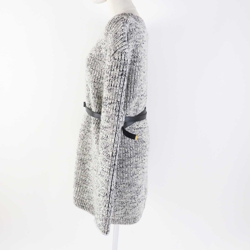 Louis Vuitton 23AW Wool Cotton Monogram Long Sleeve Chunky Knit Dress With