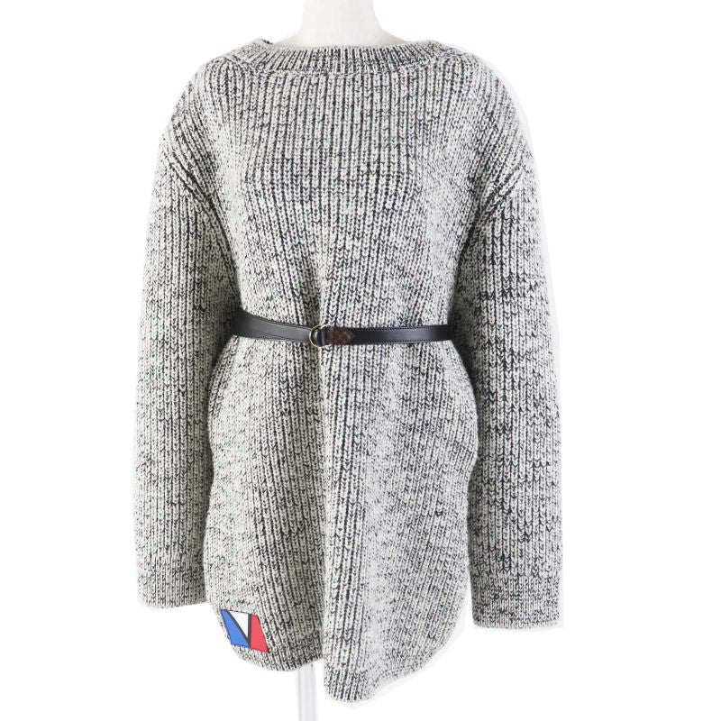 Louis Vuitton 23AW Wool Cotton Monogram Long Sleeve Chunky Knit Dress With