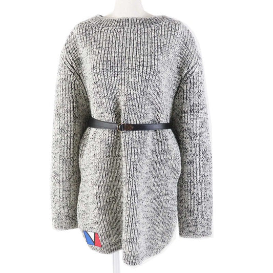 Louis Vuitton 23AW Wool Cotton Monogram Long Sleeve Chunky Knit Dress With