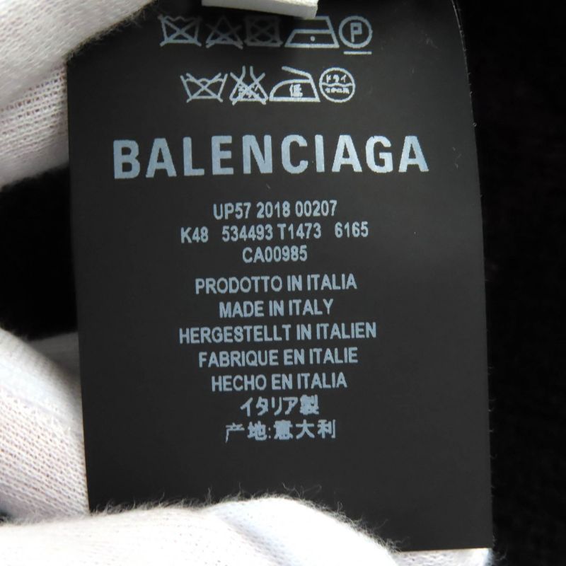 Balenciaga 534493 ALL OVER LOGO Wool Round Neck Long Sleeve Knit Sweater