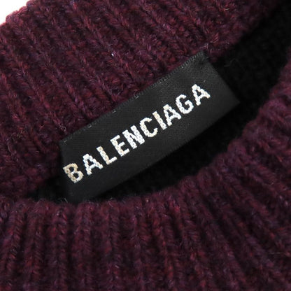Balenciaga 534493 ALL OVER LOGO Wool Round Neck Long Sleeve Knit Sweater