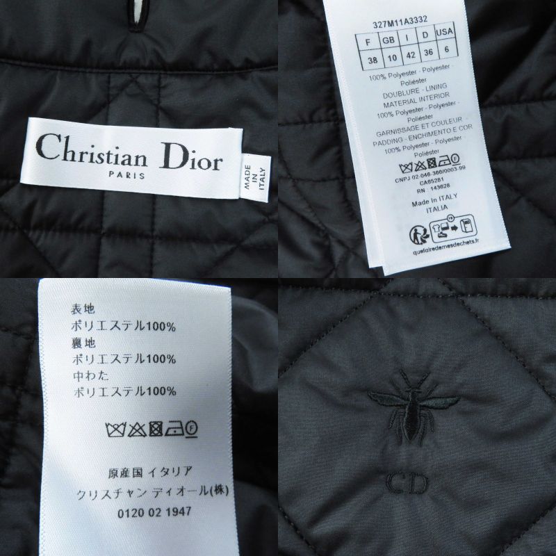 Christian DIOR 23SS 327m11a3332 Bee Embroidered Cannage Jacket 3WAY Trench