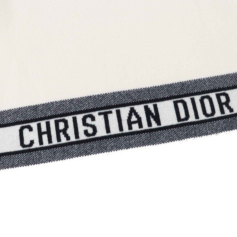 Christian DIOR 014s55am042 Cashmere Long Sleeve Knit Pullover With Logo Ivory