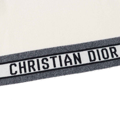 Christian DIOR 014s55am042 Cashmere Long Sleeve Knit Pullover With Logo Ivory