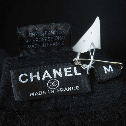 CHANEL Mohair Hat With Coco Mark Black M Made In France Ladies