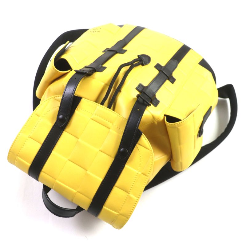 Louis Vuitton M25016 Damier Scuba Christopher MM Leather Backpack Yellow Black
