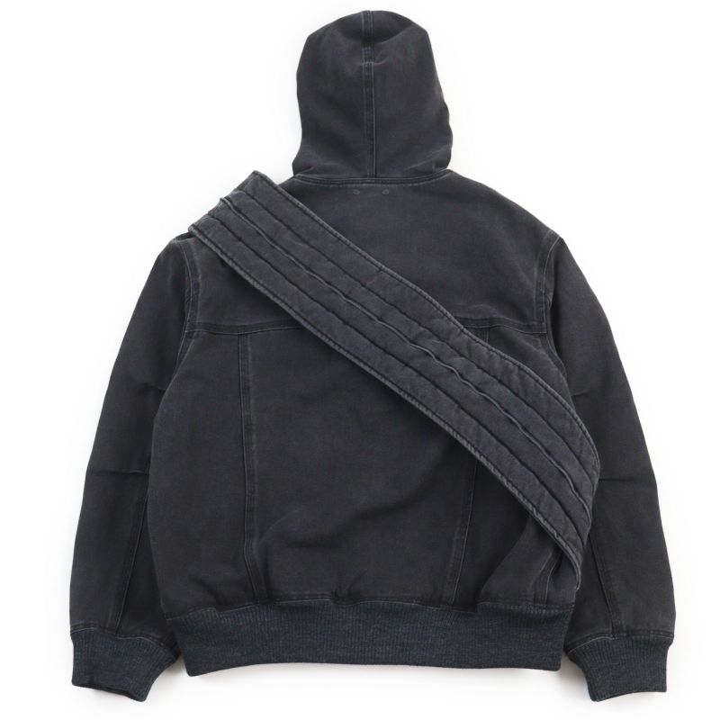 Louis Vuitton 1a5pav Zip Throw Denim Hoodie With Sash And Patch Zip Cotton
