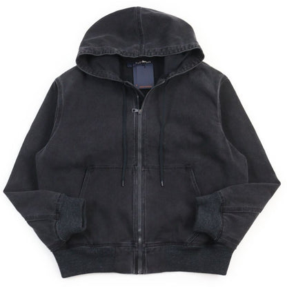 Louis Vuitton 1a5pav Zip Throw Denim Hoodie With Sash And Patch Zip Cotton