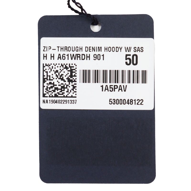 Louis Vuitton 1a5pav Zip Throw Denim Hoodie With Sash And Patch Zip Cotton