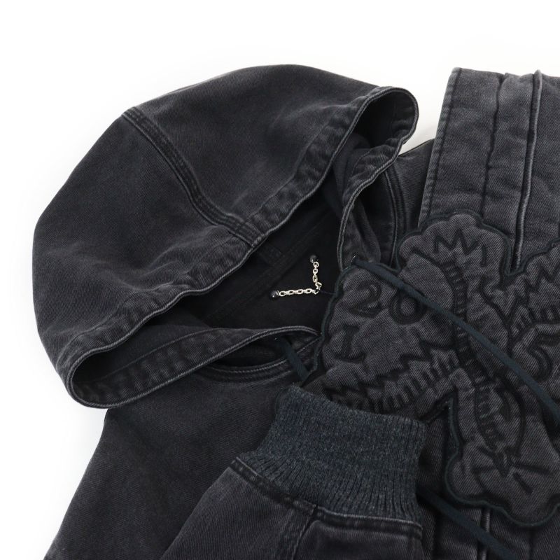 Louis Vuitton 1a5pav Zip Throw Denim Hoodie With Sash And Patch Zip Cotton