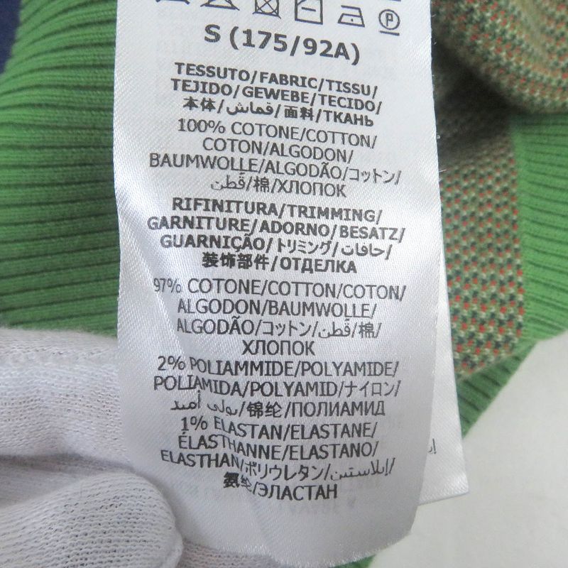 Gucci 21AW 653841 100% Cotton GG Logo Argyle V-neck Gilet Knit Vest Green S