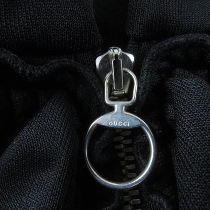 Gucci 502280 Armline Logo Design Half Zip Hooded Jersey Dress Black XS Made In