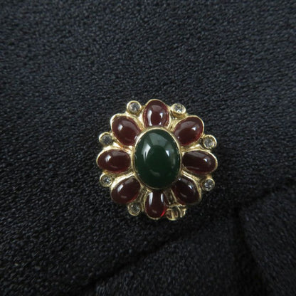 CHANEL P43905v31200 100% Silk With Gripore Buttons Knee Length Tight Skirt