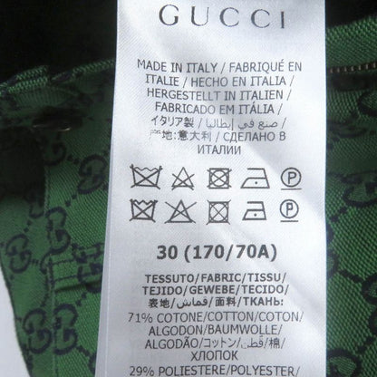 Gucci 623953 Cotton GG Jacquard Total Pattern Logo Leather Patch Bottoms Denim