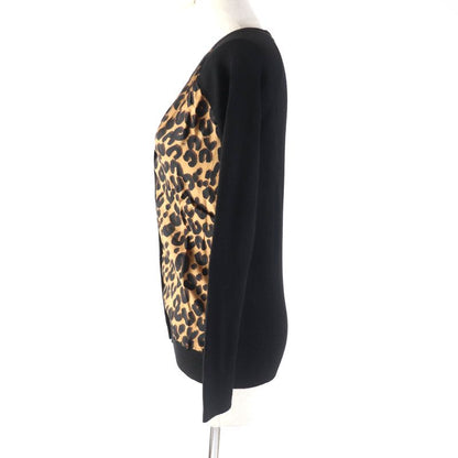 Louis Vuitton Leopard Silk Switched V-neck Wool Cardigan With Logo Buttons